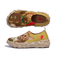 U·IN彩绘旅行鞋肥猫联名款 一脚蹬飞织/帆布鞋 男女 轻便透气健步鞋 【女】向日葵与猫2 37