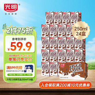 Bright 光明 巧克力风味饮品250ml*24盒装巧克力含乳饮料整箱