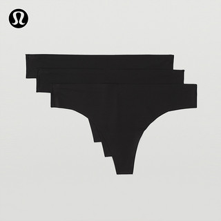 lululemon 丨InvisiWear 女士 T 型内裤 *3 条装 透气 LW9DC3S 黑色 S