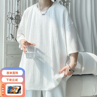  举风 高克重 男士T恤  5XL 205-230斤可穿 黑色