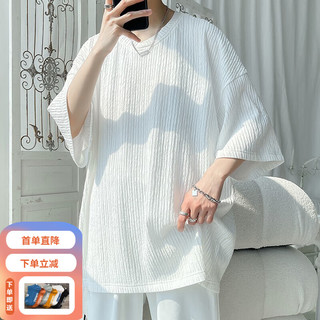  举风 高克重 男士T恤  5XL 205-230斤可穿 黑色