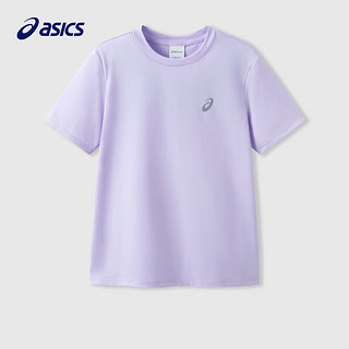 asics亚瑟士童装24年夏季男女儿童吸湿速干舒适凉感运动短袖T恤 紫色-短T 110cm