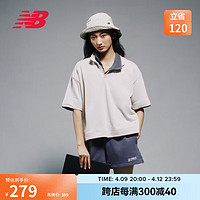 new balance POLO衫女款24年运动休闲翻领短款短袖T恤WT33535 MNK 2XL