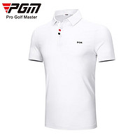 PGM 夏季高尔夫服装男士速干短袖衣服golf男装翻领POLO杉 YF441-白色 L