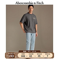 ABERCROMBIE & FITCH男装女装装 24春夏时尚潮流圆领短袖T恤 358797-1 黑色 背面有图案 L (180/108A)