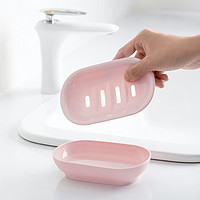 CHAHUA 茶花 肥皂盒双层滴水皂盘浴室香皂盒肥皂盘卫生间塑料皂盘 新款粉色1个