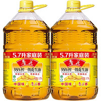 luhua 鲁花 5S压榨一级花生油5.7L*2桶 食用油 家庭装