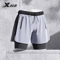 XTEP 特步 泳裤男20新款男士双层防尴尬游泳裤速干沙滩裤B210007