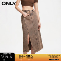 ONLY2024夏季时尚个性开衩牛仔高腰中长款半身裙女|124237002 J33 复古350牛仔洗水 170/72A/L