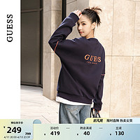 GUESS 盖尔斯 情侣款长袖圆领oversize经典LOGO卫衣-X2BQ46R2Q41