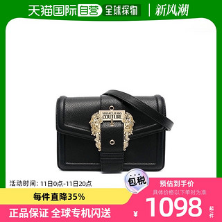 VERSACE 范思哲 欧洲直邮Versace Jeans Couture巴洛克扣环黑色单肩包23x10x14cm