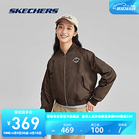 SKECHERS 斯凯奇 女子短款棒球服外套机车风休闲运动上衣L423W042