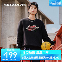 SKECHERS 斯凯奇 针织加绒圆领卫衣男女同款保暖上装L323U124 0018 M