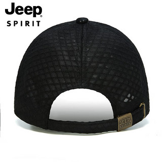 吉普（JEEP）帽子男士棒球帽夏季网眼秀气鸭舌帽休闲百搭男女士太阳帽A0756 黑色