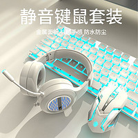 EWEADN 前行者 710超静音键盘鼠标套装机械游戏有线办公电脑耳机三件套装