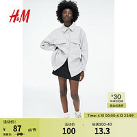 H&M 女士大廓形春装女新款气质灰色格雷系穿搭衬衫式外套1081425 混浅灰色 165/96A