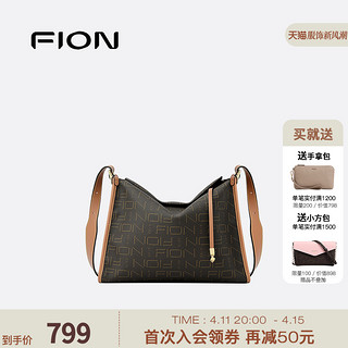 FION 菲安妮 老花枕头包女新款质感斜挎包包托特包高级通勤单肩包