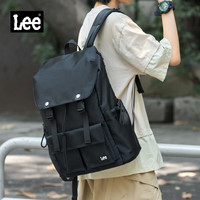 李 Lee 双肩包男户外潮流书包女大旅游包大容量背包轻便登山包黑色