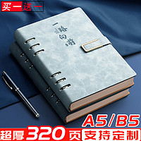 白金丽人 活页本笔记本本子2024年新款加厚a5日记本成人可拆卸商务办公工作会议记录本礼盒b5记事本定制可印logo