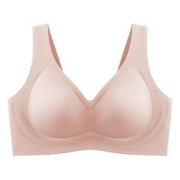 婷美天然轻乳内衣无钢圈小胸聚拢收副乳防下垂胸罩美背文胸女胸罩 肤色 M
