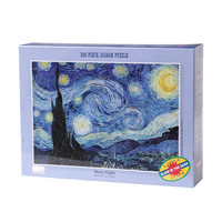 成人拼图梵高星空1000片4000片高难度解压名画创意手工挂画锻炼耐心静心休闲娱乐玩具 夜光300片26*38cm【081】