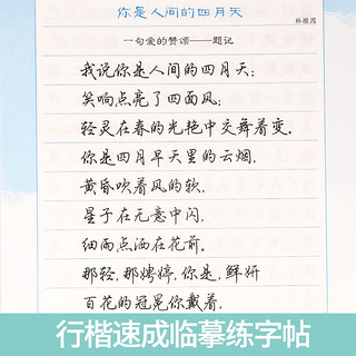 墨点字帖 荆霄鹏行楷字帖优美诗歌行楷钢笔字帖初学者硬笔书法教程成人初学者初中生高中生漂亮字入门练字帖 优美诗歌 行楷临摹【文章类】