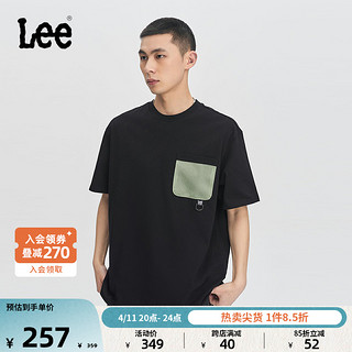 Lee 24春夏新品舒适版圆领网眼口袋设计男短袖T恤休闲LMT0081403RX