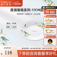 CORELLE 康宁餐具 进口西湖春晓玻璃餐具套装饭碗面碗骨碟深盘 西湖春晓17cm浅盘