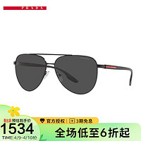 PRADA 普拉达 LINEA ROSSA普拉达太阳墨镜男款飞行员形金属眼镜0PS 52WS 1BO06F深灰色镜片 61