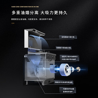 奥田（AOTIN）黑色D3S升级变频家用厨房集成灶节能大吸力油烟机燃气灶120L大容量天然气