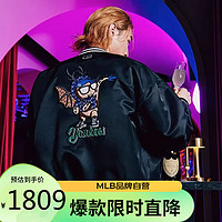 MLB 男女情侣龙年刺绣棒球服春款时尚休闲夹克3AJPQ0141-50BKS-M