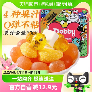 88VIP：Dobby 哆比什锦果汁软糖休闲零食533g*1盒白桃芒果QQ糖礼盒装年货