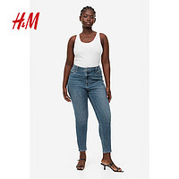 H&M 秋季新款女装时尚休闲加高腰及踝牛仔打底裤1152457 浅牛仔蓝 170/88A