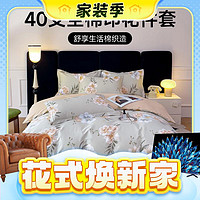 春焕新、家装季：Letsleep 绘睡 花语 40S纯棉印花床上四件套 200*230cm