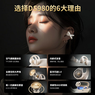 Niye 耐也 DS980耳夹式蓝牙耳机骨传导概念开放式不入耳适用苹果安卓小米华为耳麦
