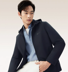 hodomen红豆男装红豆夹克男2024新款男款春季商务休闲连帽茄克