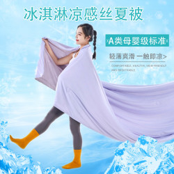 甜梦猫 A类氨纶凉感丝夏被纯色印花冰淇淋西瓜空调被 150x200cm单夏被