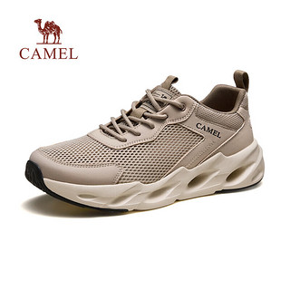 CAMEL 骆驼 男鞋2024夏季网面透气跑步鞋百搭厚底休闲鞋 G14S342068 沙色 41