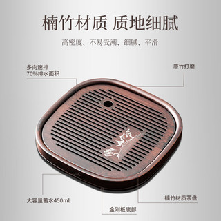 唐丰茶盘迷你小型家用竹制功夫茶托一人用茶台新中式简约沥水盘 宝塔茶盘(小)