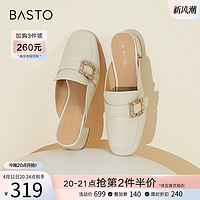 BASTO 百思图 夏季新款商场同款时髦方扣穆勒鞋粗跟拖鞋女外穿KB505BH3