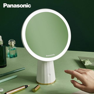Panasonic 松下 led化妆镜带灯梳妆镜智能化妆镜子带灯便携补光美妆镜圣诞节 轻简白+松下5倍镜