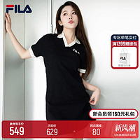 FILA 斐乐 POLO连衣裙女2024夏季休闲显瘦气质优雅连身裙长裙子