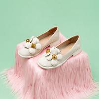 【牛皮】Tata他她时尚圆头浅口平跟单鞋女时尚平底小皮鞋