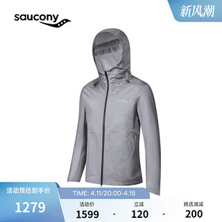 Saucony索康尼2024早春新款男子梭织夹克跑步运动休闲外套防泼水