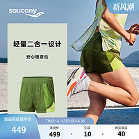 Saucony索康尼2024年女子梭织带内衬吸湿速干跑步运动竞速短裤