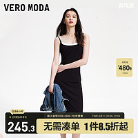 VERO MODA 连衣裙2024春夏新款休闲百搭时尚街头辣妹吊带裙假两件