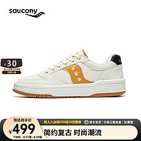 saucony 索康尼 CROSS JZ复古板鞋男24年新款女鞋低帮休闲小白鞋男运动鞋子 米黄黑9 40.5