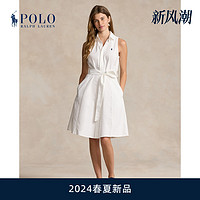 RALPH LAUREN 女装 24年夏棉质牛津布无袖连衣裙RL25540