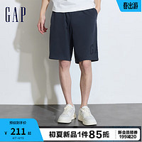 Gap 盖璞 男装2024夏季法式圈织柔软logo抽绳短裤宽松休闲裤889603 深灰色 185/96A(XXXL)亚洲尺码