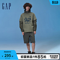 Gap 盖璞 男装2024春季百搭潮流宽松多口袋工装风短裤休闲裤884887 深绿色 36亚洲尺码